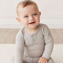 Jamie Kay Organic Cotton Modal Long Sleeve Bodysuit - Icicle Marle