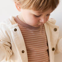 Jamie Kay Organic Cotton Levi Long Sleeve Top - Daily Stripe Pale Terracotta/Buff