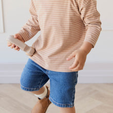 Jamie Kay Organic Cotton Levi Long Sleeve Top - Daily Stripe Pale Terracotta/Buff